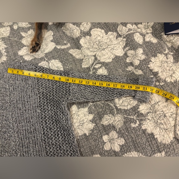 Madewell Heathered Gray Cotton Blend 3/4 Sleeve Crew Neck Sweater - Picture 8 of 10